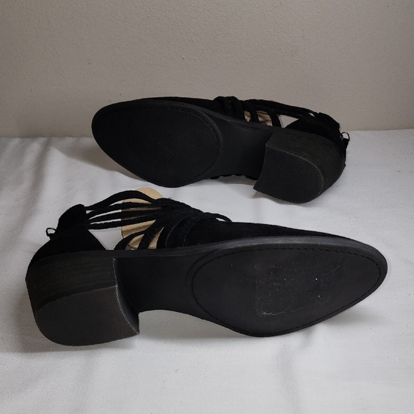 Caslon Black Suede Cutout Ankle Booties - Picture 7 of 9